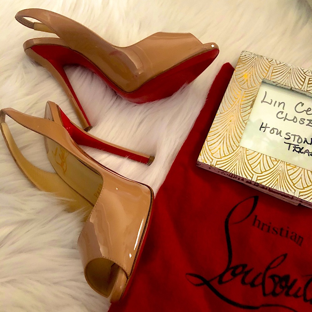 Christian Louboutin Gamma Talon 36.5 Nude Patent